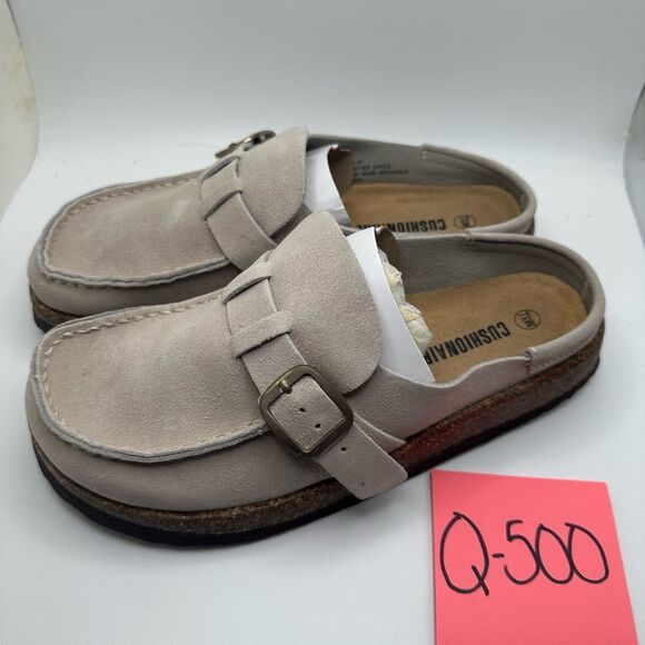 CUSHIONAIRE Women's Genuine Leather Cork Footbed Clog with +Comfort 7.5 WIDE STO - Picture 3 of 7